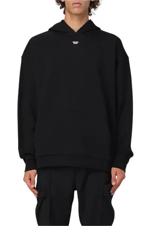 Diesel Bluzy, Mężczyzna, Czarny, S, Brązowy Hoodie Pullover Casual Sweatshirt