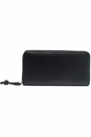 Emporio Armani Akcesoria, Mężczyzna, Czarny, ONE SIZE, Skóra, Portfel Zapinany na Zamek