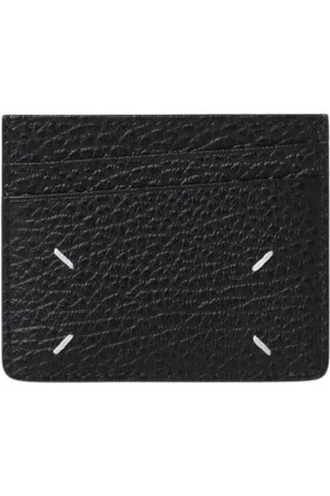 Maison Margiela Akcesoria, Mężczyzna, Czarny, ONE SIZE, Zamsz, Minimalistyczny Czarny Portfel na Karty