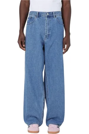 Obey Jeansy, Mężczyzna, Niebieski, W31, Denim, Nowoczesne dżinsy z luźnym krojem