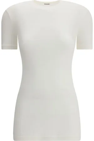 Jil Sander Koszulki, Kobieta, Biały, M, Monochromatyczny Komplet Koszulek z Bawełny