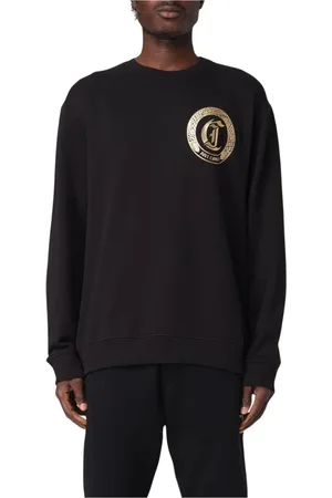 Roberto Cavalli Bluzy, Mężczyzna, Czarny, S, Czarny Bluza z logo herbu