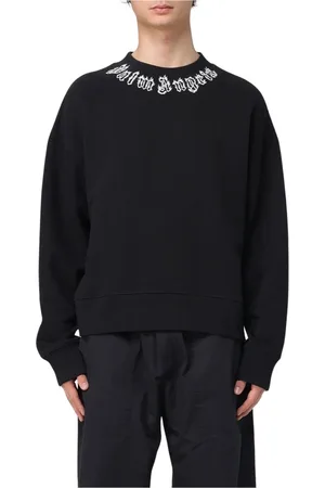 Palm Angels Bluzy, Mężczyzna, Czarny, M, Bluza z nadrukiem ognia
