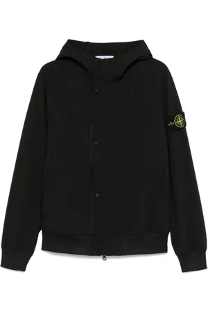 Stone Island Kurtki, Mężczyzna, Czarny, S, Poliester, Czarna Parka Ss 25