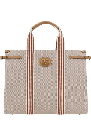 VALENTINO GARAVANI Torebki, Mężczyzna, Beżowy, ONE SIZE, Len, Niebieska Torebka Stud