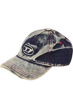 Diesel Akcesoria, Mężczyzna, Wielobarwność, ONE SIZE, Denim, Zniszczona Denim Baseball Cap