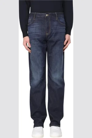 Armani Exchange Jeansy, Mężczyzna, Niebieski, W38, Denim, Stylowe Niebieskie Straight Leg Jeansy