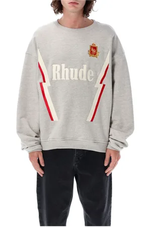 Rhude Bluzy, Mężczyzna, Szary, L, Lightning Crewneck Knitwear