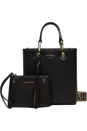 Emporio Armani Torebki, Kobieta, Czarny, ONE SIZE, Czarna torba na zakupy z eko skóry