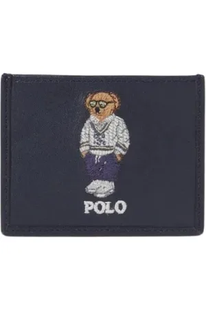 Ralph Lauren Akcesoria, Mężczyzna, Niebieski, ONE SIZE, Niebieski Portfel na Karty ze Skóry