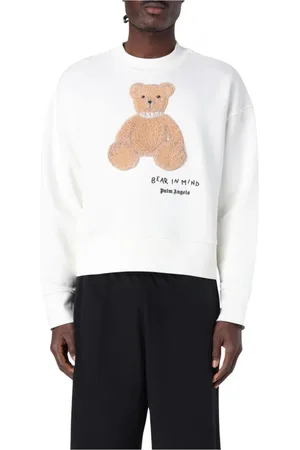 Palm Angels Bluzy, Mężczyzna, Biały, S, Bluza z Graficznym Nadrukiem