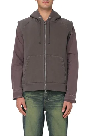 OUR LEGACY Bluzy, Mężczyzna, brązowy, L, Brązowy Rozpinany Hoodie Luźny Krój