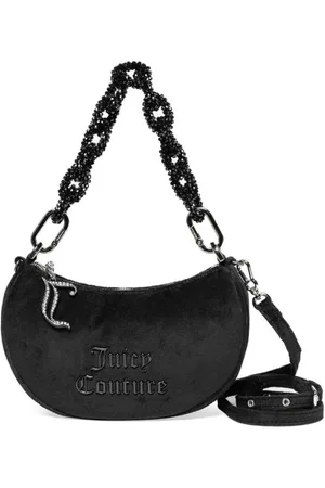 Juicy Couture Torebki, Kobieta, Czarny, ONE SIZE, Bawełna, Kwiat Rhinestone S Hobo Bawełna Czarny