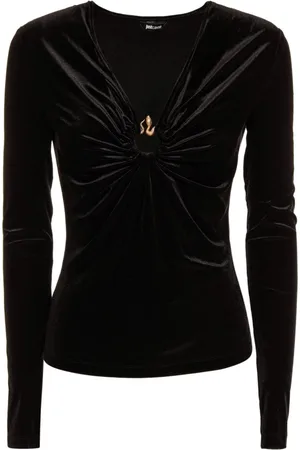 Roberto Cavalli Koszulki, Kobieta, Czarny, XS, Top