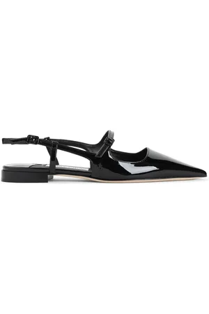 Jimmy Choo Buty, Kobieta, Czarny, 39 EU, Czarne Lakierowane Kapcie