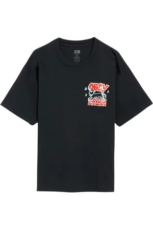 Obey Koszulki, Mężczyzna, Czarny, S, Nadrukowany Unisex T-shirt, Czarny