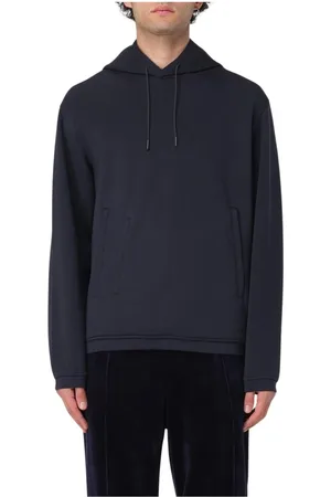 Emporio Armani Bluzy, Mężczyzna, Niebieski, M, Niebieski Bluza Relaxed Fit
