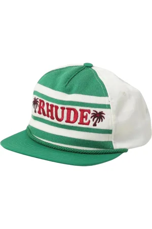 Rhude Akcesoria, Mężczyzna, Zielony, ONE SIZE, Zielony Dzianinowy Kaptur Baseballowy