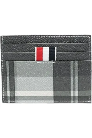 Thom Browne Akcesoria, Mężczyzna, Wielobarwność, ONE SIZE, Portfel z Wzorem Kratki Czarny