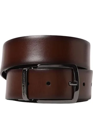 Emporio Armani Akcesoria, Mężczyzna, brązowy, ONE SIZE, Brązowy Skórzany Pasek Reversible