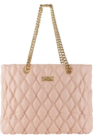 Elisabetta Franchi Torebki, Kobieta, Różowy, ONE SIZE, Torebka shopper z grawerowaną skórą syntetyczną