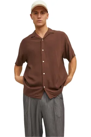 JACK & JONES Koszule, Mężczyzna, brązowy, S, Koszula hawajska z krótkim rękawem Chestnut