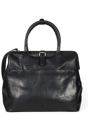 Howard London Torebki, Mężczyzna, Czarny, ONE SIZE, Czarna skórzana torba na laptopa