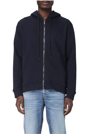 Dondup Bluzy, Mężczyzna, Niebieski, L, Niebieski Bluza Zip Up Stylowy Wygodny Garderoba