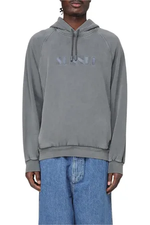 SUNNEI Bluzy, Mężczyzna, Szary, L, Len, Wygodny Szary Hoodie