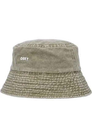 Obey Akcesoria, Mężczyzna, Zielony, ONE SIZE, Uniwersalny Stylowy Kapelusz Wiaderko