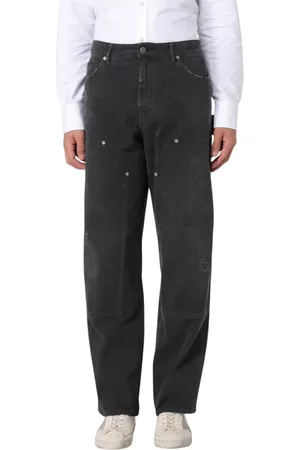 Golden Goose Jeansy, Mężczyzna, Czarny, S, Czarne Spodnie Straight Leg z Przetarciami