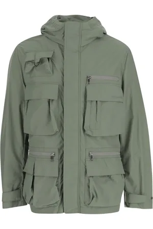 Woolrich Kurtki, Mężczyzna, Zielony, M, Nylon, Kurtka z kapturem z mieszanki bawełny Zielona