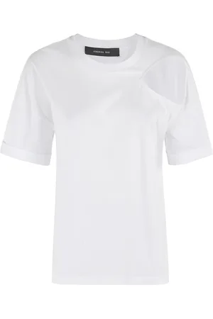 FEDERICA TOSI Koszulki, Kobieta, Biały, S, Jersey Cut Out Top