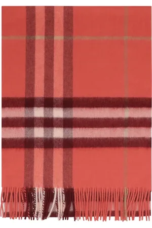 Burberry Akcesoria, Kobieta, Różowy, ONE SIZE, Kaszmir, Luksusowy Szal z Kaszmiru Z Rafinowanym Brzegiem