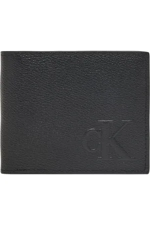 Calvin Klein Akcesoria, Mężczyzna, Czarny, ONE SIZE, Portfel męski Sculpted Impression z kieszenią na monety