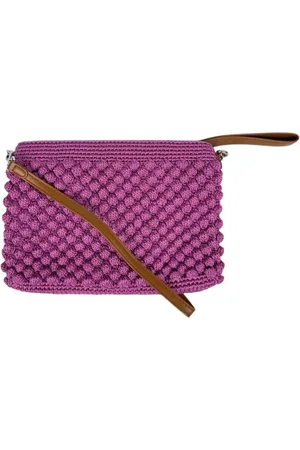 Gianni chiarini Torebki, Kobieta, Różowy, ONE SIZE, Fuchsia Damska Bagietka z Pomponami