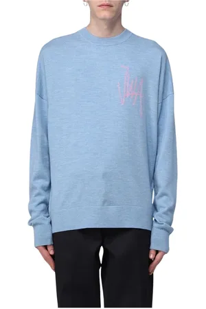 J.W.Anderson Bluzy, Mężczyzna, Niebieski, S, Premium Wool Crew Neck Sweater