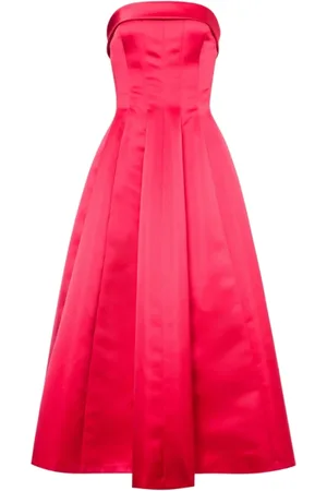 Serafini Sukienki, Kobieta, Czerwony, S, Fioletowa Sukienka Bustier Styl lat 50. Midi
