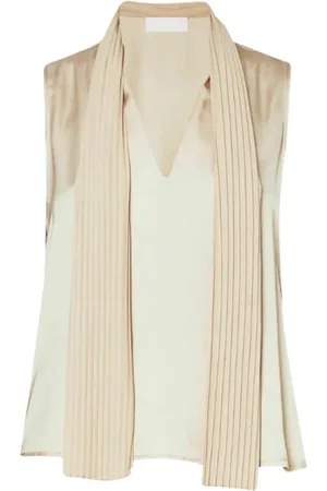 Liu Jo Koszulki, Kobieta, Biały, S, Champagne Szalik Kołnierz Tank Top