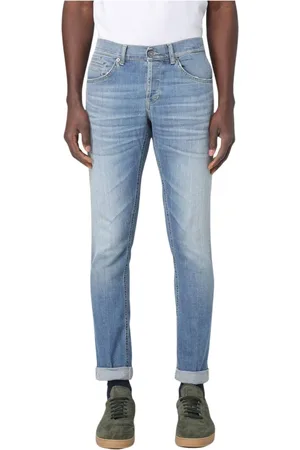 Dondup Jeansy, Mężczyzna, Niebieski, W30, Denim, Jasne Slim Fit Jeansyy