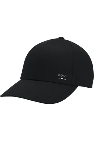 HUGO BOSS Akcesoria, Mężczyzna, Czarny, ONE SIZE, Czarna Bawełniana Czapka z daszkiem