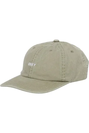 Obey Akcesoria, Mężczyzna, Zielony, ONE SIZE, Stylowy Zielony Kapelusz z Haftem