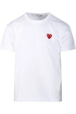 Comme des Garçons Koszulki, Mężczyzna, Biały, M, Czerwone Serce T-Shirt