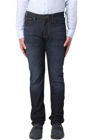 Emporio Armani Jeansy, Mężczyzna, Niebieski, W33, Denim, Premium Denim Slim Fit Jeansy
