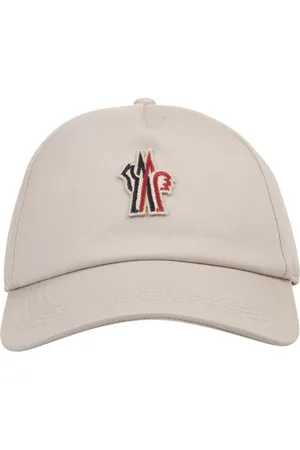 Moncler Akcesoria, Mężczyzna, Biały, ONE SIZE, Bawełna, Czapka z daszkiem z naszywką logo