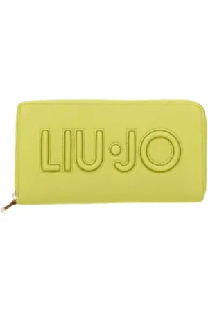 Liu Jo Akcesoria, Kobieta, Zielony, ONE SIZE, Żółty portfel z zamkiem błyskawicznym i haftowanym logo