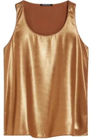 pennyblack Koszulki, Kobieta, brązowy, S, Twill fluid Valreas top w tytoniu
