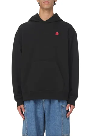 Kenzo Bluzy, Mężczyzna, Czarny, L, Czarna Kwiatowa Bluza Stylowy Sweter