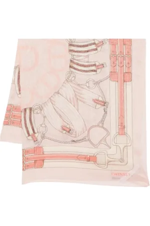 Twin-Set Akcesoria, Kobieta, Różowy, ONE SIZE, Różowy top z nadrukiem łańcucha