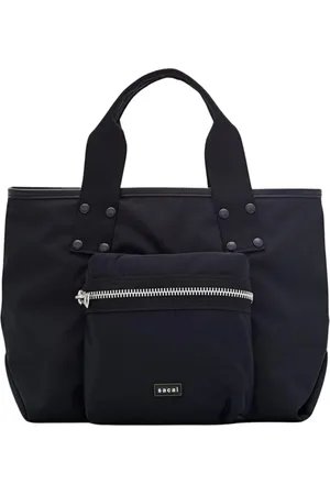 SACAI Torebki, Mężczyzna, Czarny, ONE SIZE, Nylon, Czarna Torba Torebka z Nylonu z Zamkiem